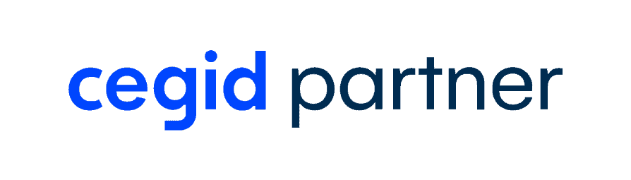 Logo Cegid Partner avec le texte « cegid » en bleu et « partner » en noir sur fond bleu. Logo Cegid Partner avec le texte « cegid » en bleu et « partner » en noir sur fond bleu.